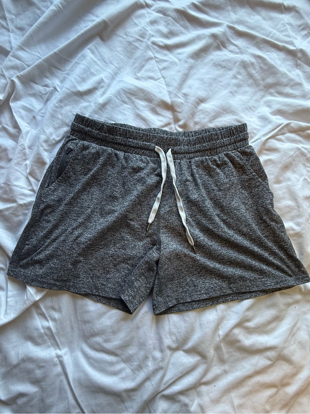 Pacific Trail Men's Active Gym Shorts Size M Heather Gray Drawstring Zip Pocket